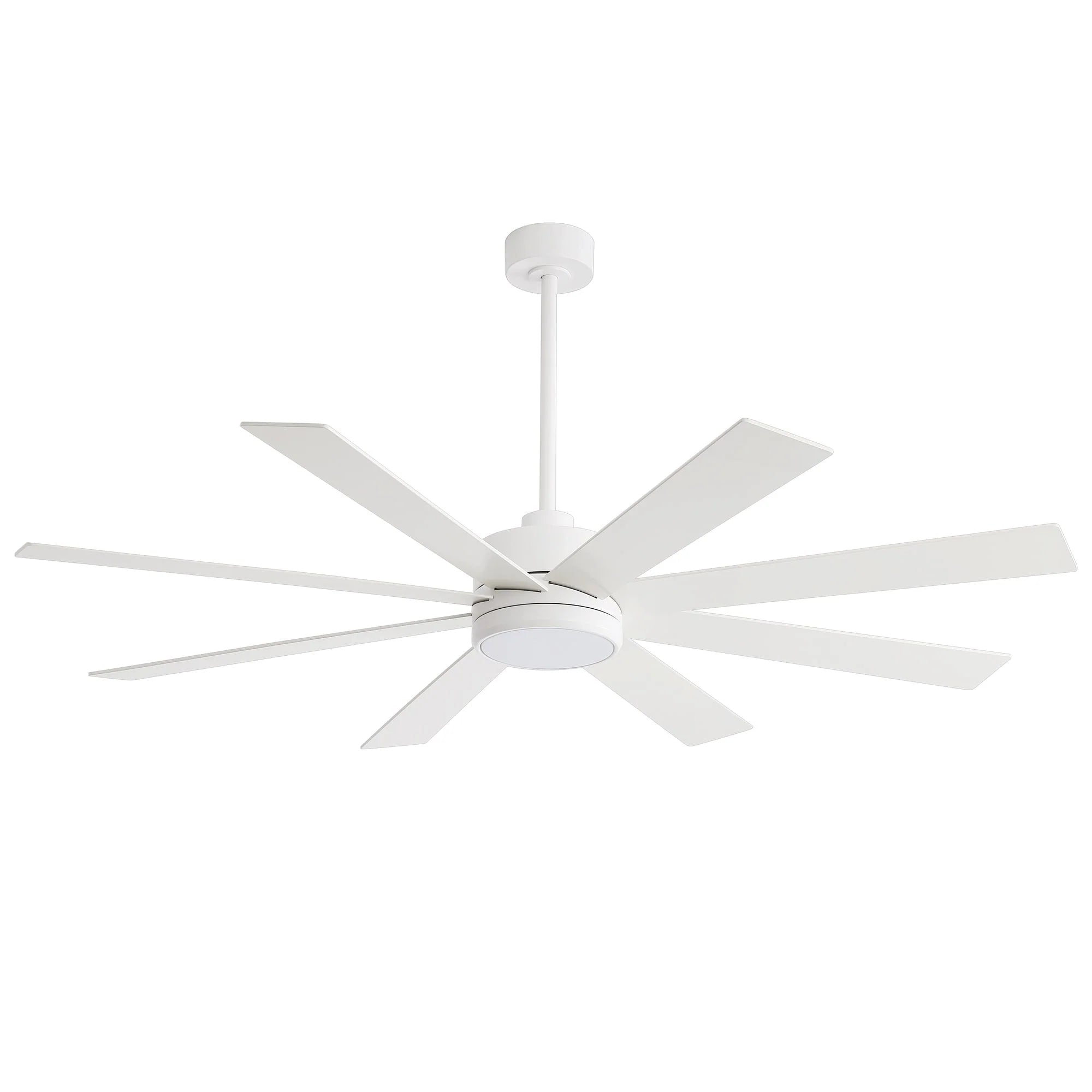 Ventilatore da soffitto nero da 65 pollici a 8 pale con luce LED e telecomando