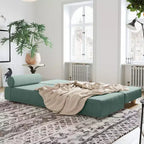 Divano letto / Letto estraibile queen-size - Microvelluto