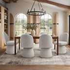 Set di 6 sedie da pranzo moderne senza braccioli girevoli a 360° con base a piedistallo, eleganti sedie d'accento per cucina, sala da pranzo o ufficio-Panipeachy