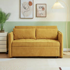 Divano letto estraibile in ciniglia gialla - 39,00 x 53,50 x 31,50
