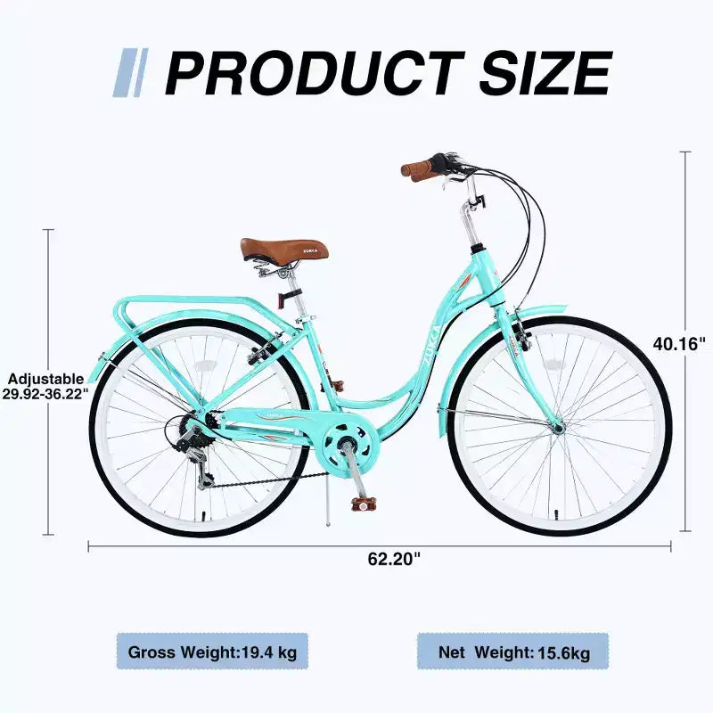Bicicletta da donna Zeus & Ruta 24 pollici con 7 velocità e telaio in acciaio