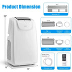 Costway Climatizzatore Portatile a Doppio Tubo da 8000 BTU (11.500 BTU ASHRAE) Unità AC 3-in-1 con Telecomando