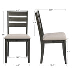 Set di 5 mobili da pranzo in legno massello 47L (1 tavolo + 4 sedie con schienale a doghe)