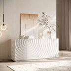 59 Modern Spiral Madia Buffet, Mobile Contenitore a Basso Profilo da Ingresso con Ante a Ondulazione 3D