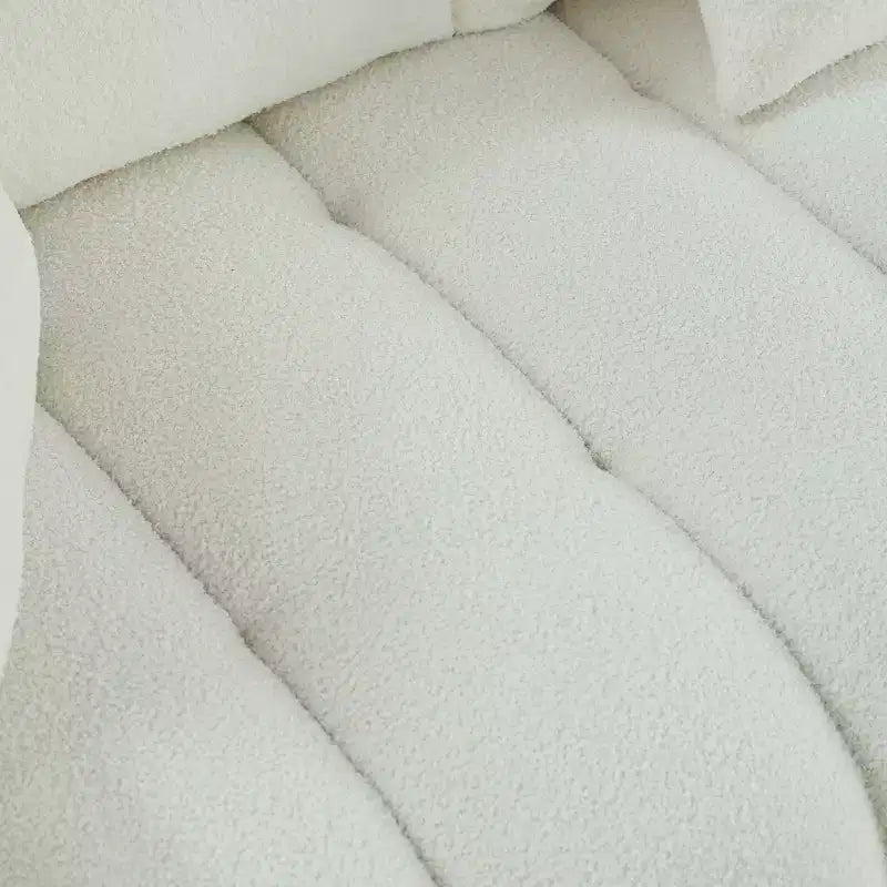 GDFStudio Alanna Divano a 3 Posti Moderno in Tessuto Teddy con Cuscini, 79,5