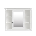 Mobile Bagno Moderno da 90cm con Lavabo Integrato e Specchiera, 2 Ante e 2 Cassetti