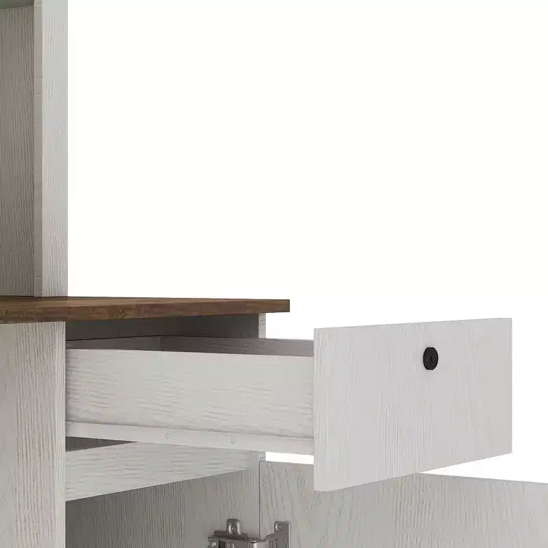 Scrivania moderna da 130 cm con libreria e scaffali, scrivania da ufficio con ampio spazio di archiviazione, scrivania per studio, sala lettura