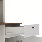 Scrivania moderna da 130 cm con libreria e scaffali, scrivania da ufficio con ampio spazio di archiviazione, scrivania per studio, sala lettura