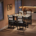 Set tavolo da pranzo per 4, con 4 sedie imbottite, set da 5 pezzi tavolo da cucina e sala da pranzo in legno con protezione angolare per cucina, appartamento, piccoli spazi