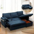 Divano letto a L da 80", Divano letto a scomparsa, Divano letto convertibile con penisola reversibile