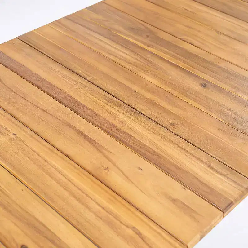 Christopher Knight Home Irene Set da pranzo da esterno rustico a 9 pezzi in legno di acacia con sedie con schienale curvo e cuscini