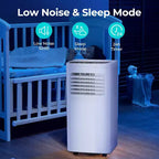 Condizionatore Portatile da 8.000 BTU, Unità 3-in-1 con 4 Modalità, Timer, Display LED, Telecomando e Kit di Installazione, per Camera da Letto/Soggiorno/Ufficio, Bianco.