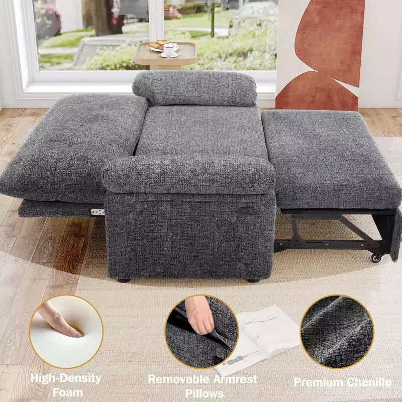 Dyonery Divano Letto Convertibile 3-in-1, Divano Letto Estraibile con Schienale Regolabile