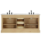 Mobile bagno Hervas con top in marmo naturale senza specchio