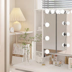 Lussuosa Toeletta da Trucco a LED con 9 Cassetti Elegante Postazione Trucco