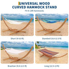 Supporto per amaca, in legno pesante per esterno, resistente alle intemperie, universale - 215 kg, curvo per patio, cortile, interni