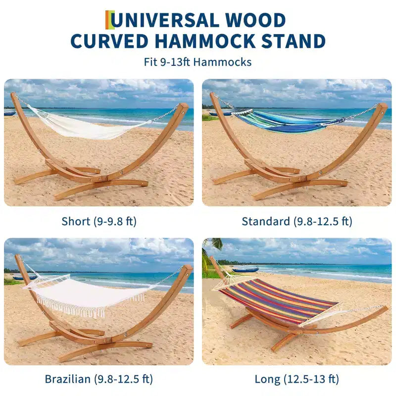 Supporto per amaca, in legno pesante per esterno, resistente alle intemperie, universale - 215 kg, curvo per patio, cortile, interni