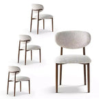 Set di 4 sedie da pranzo moderne imbottite con schienale curvo, sedie laterali senza braccioli con struttura in ferro per sala da pranzo, cucina-Panipeachy