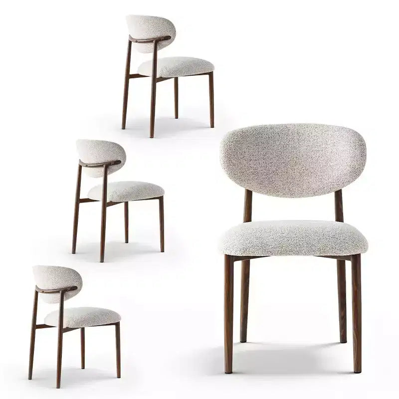 Set di 4 sedie da pranzo moderne imbottite con schienale curvo, sedie laterali senza braccioli con struttura in ferro per sala da pranzo, cucina-Panipeachy