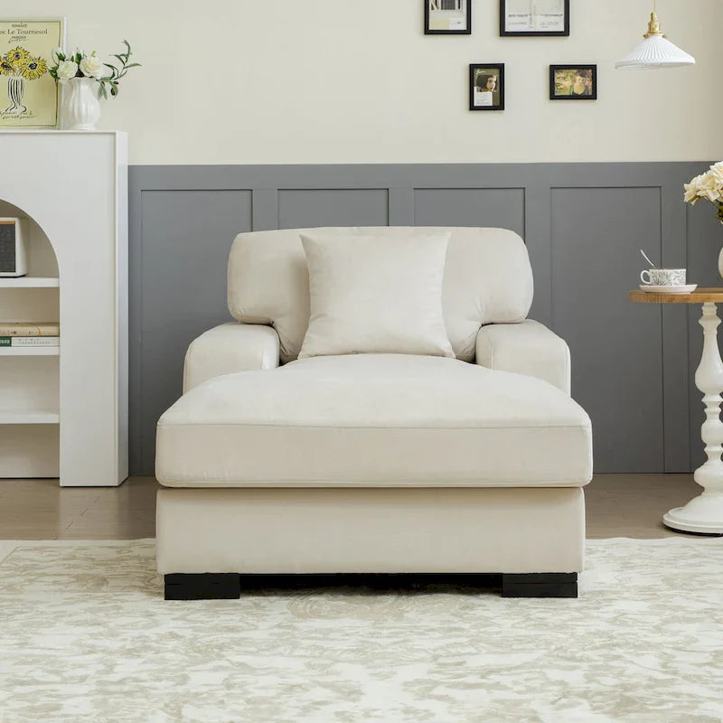 Divano letto chaise longue oversize moderno metà secolo con cuscino