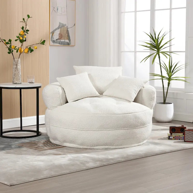 Divano Pigro Rotondo – Bianco/Blu/Grigio/Giallo/Arancione/Rosso Rosa/Blu Marino/Verde, Posto Singolo e Coppia