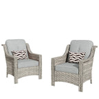 HOOOWOOO, Set di 2 Sedie da Esterno in Rattan Intrecciato con Schienale Alto