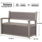 Panca contenitore in resina per tutte le stagioni con scomparto nascosto e chiudibile a chiave - Design effetto rattan, capacità 227 kg, contenitore da 265 litri