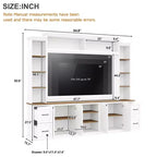 ModernLuxe Mobile TV da Parete 4 in 1 per Stile Rustico, Adatto a TV Fino a 70 Pollici, Consolle Multimediale con Ripiani Regolabili e Cassetti