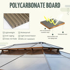 EROMMY Gazebo a tetto rigido, Pergola da esterno con doppio tetto, zanzariere e tende, Tenda da sole resistente per patio, cortile, feste in piscina
