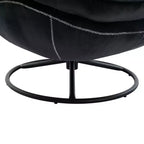 Poltrona Svedese Okak con Pouf, Poltrona Moderna Senza Braccioli Stile Mid-Century per Soggiorno, Morbida e Confortevole per Guardare la TV, Giocare