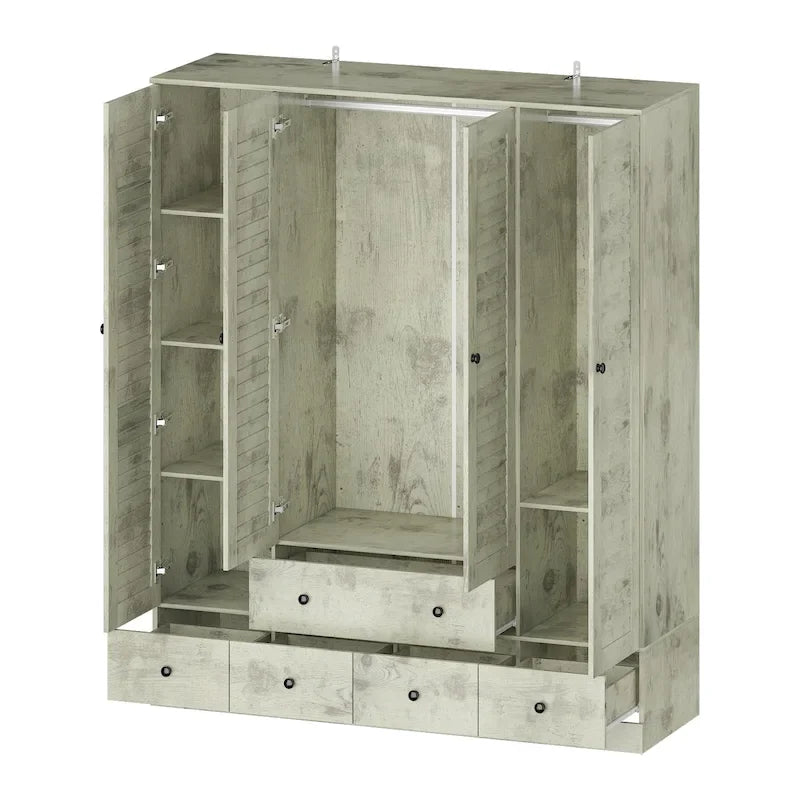 Armadio guardaroba cabina armadio 59W grande armadio indipendente bianco
