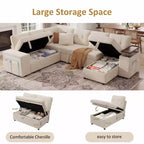 Divano letto componibile modulare Dyonery 112 con letto estraibile, divano componibile a U con contenitore, divani con seduta extra ampia e profonda per soggiorno