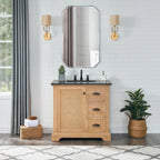 Mobile bagno Hervas con top in marmo naturale senza specchio