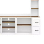ModernLuxe Mobile TV da Parete 4 in 1 per Stile Rustico, Adatto a TV Fino a 70 Pollici, Consolle Multimediale con Ripiani Regolabili e Cassetti