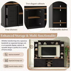 ModernLuxe Mobile TV da Parete 4 in 1 per Stile Rustico, Adatto a TV Fino a 70 Pollici, Consolle Multimediale con Ripiani Regolabili e Cassetti