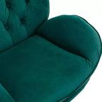 Poltrona Svedese Okak con Pouf, Poltrona Moderna Senza Braccioli Stile Mid-Century per Soggiorno, Morbida e Confortevole per Guardare la TV, Giocare