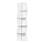 VECELO Scaffale angolare a 5 ripiani Wave, Scaffale espositivo verticale alto per piccoli spazi e soggiorno, Bianco