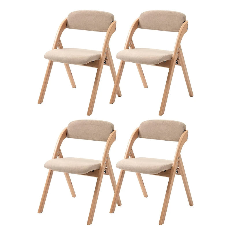 Sedie Pieghevoli Impilabili da Pranzo in Legno con Seduta Imbottita (Set da 4)