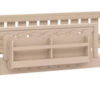 Struttura letto a piattaforma per bambini di dimensioni Twin e Full con sponda di protezione, librerie integrate e ripiani portaoggetti