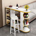 Tavolo da bar a forma libera con top in pietra moderna e contenitore per bar domestici