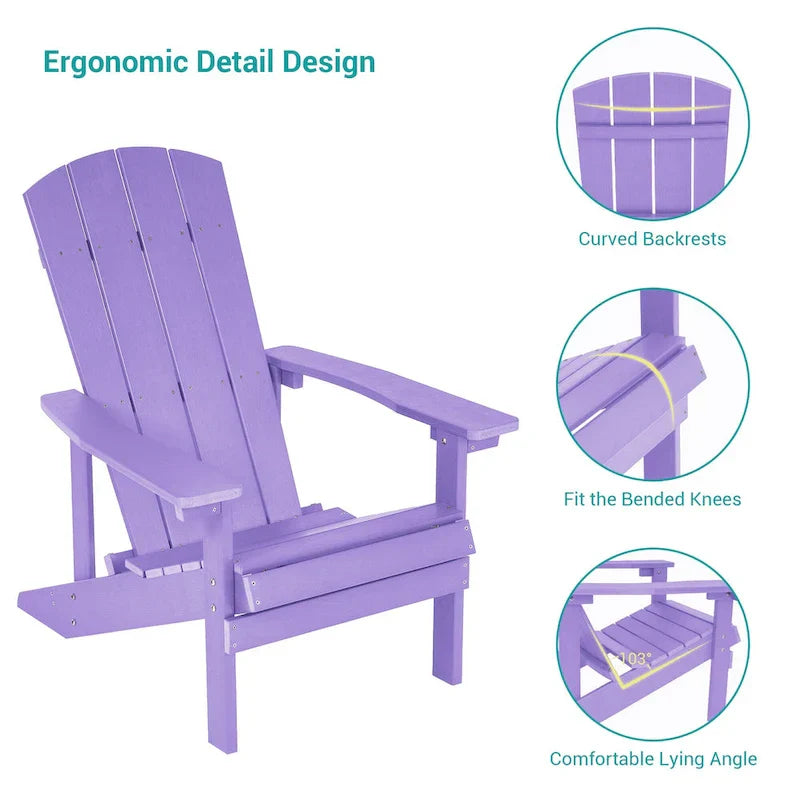 Bonosuki Sedie Adirondack da Esterno in Legno Resistente alle Intemperie - Set da 4