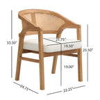Christopher Knight Home - Sedia da pranzo imbottita in canna (Set di 2)