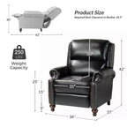 Set di 2 Poltrone Reclinabili Elisabete Moderne in Vera Pelle con Borchie Vintage per Salotto e Camera da Letto | ART OF LIVING DESIGNS