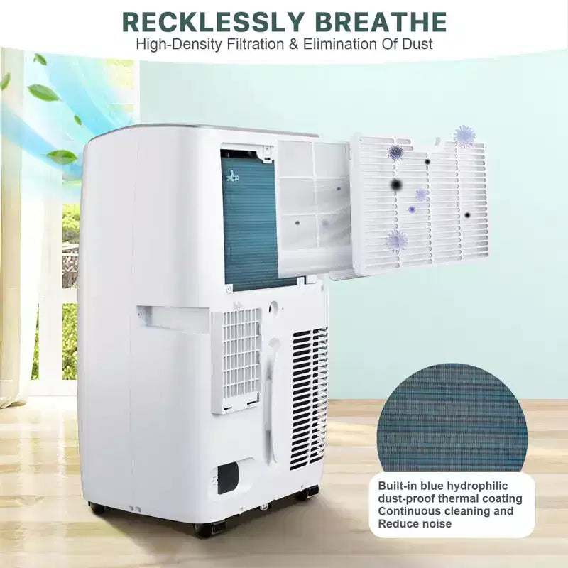 Condizionatore Portatile da 14000 BTU, Rinfresca Fino a 70 m², Unità AC Portatile con Deumidificatore