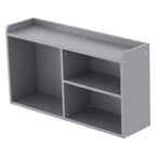 Whisen Letto a soppalco basso per bambini, una piazza e mezza, con scivolo, libreria mobile e sponde di sicurezza