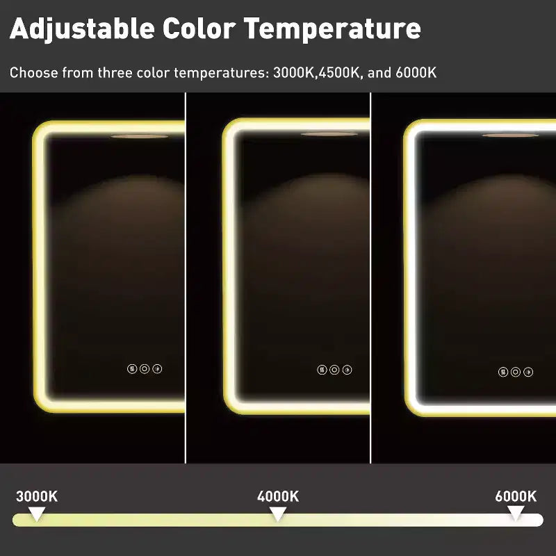 Mobiletto a specchio a LED nero/bianco/oro, anta singola, cerniera sinistra o destra, a incasso o a parete