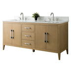 Mobile lavabo doppio Vanity Art 72 per bagno con piano in marmo composito