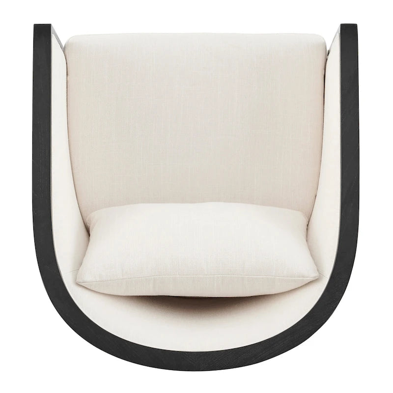 Poltrona d'Appoggio in Lino Tillman con Rattan