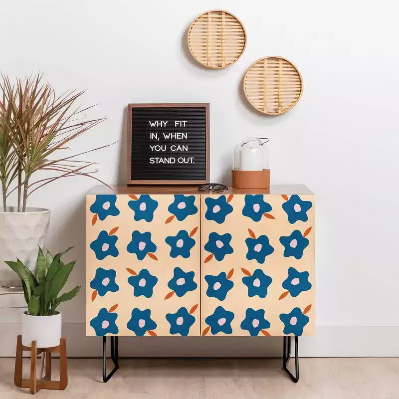 Maritza Lisa Wonky Spring Flowers Credenza - Deny Designs