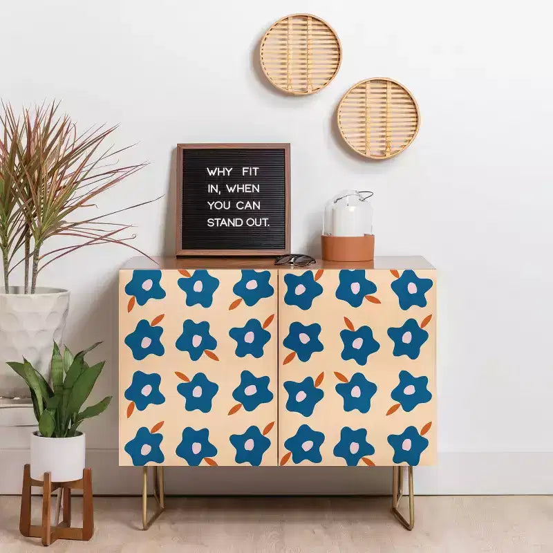 Maritza Lisa Wonky Spring Flowers Credenza - Deny Designs